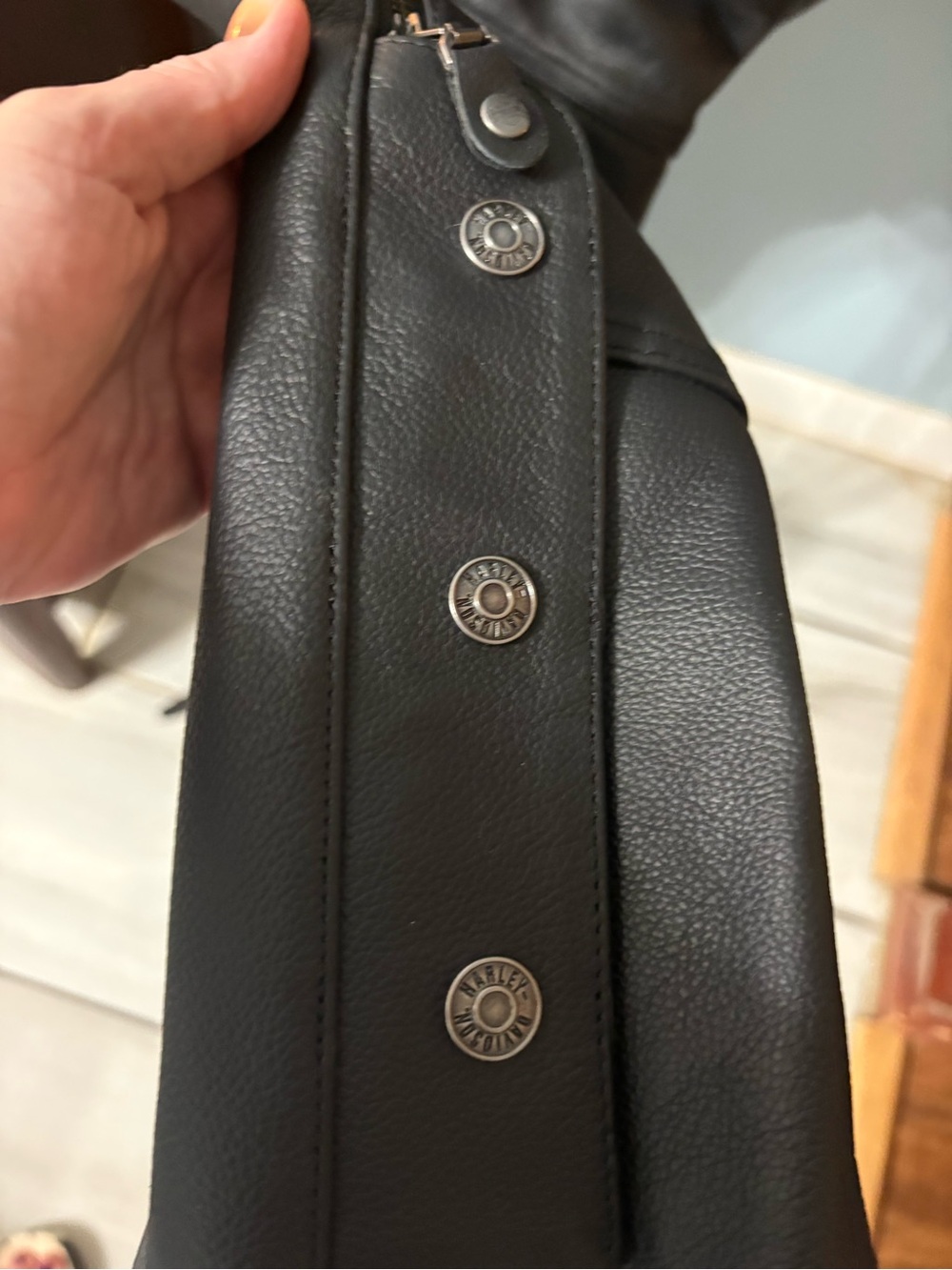 NWT Harley-Davidson Black Leather Chaps Large - Picture 9 of 12